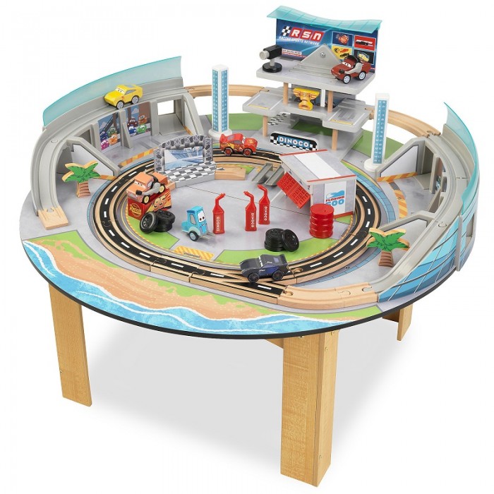 Pista de viteza pentru curse Cars 3 cu masuta - Disney Pixar Florida Speedway KidKraft - 55 piese